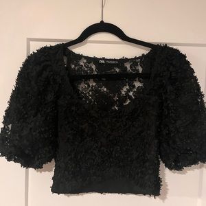 Black Zara crop top